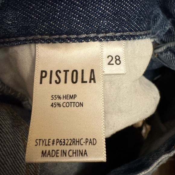 Pistola 28/6 High Rise Cassie Distressed Raw Edge Hem Hemp Cotton Blend Jeans - Picture 14 of 14
